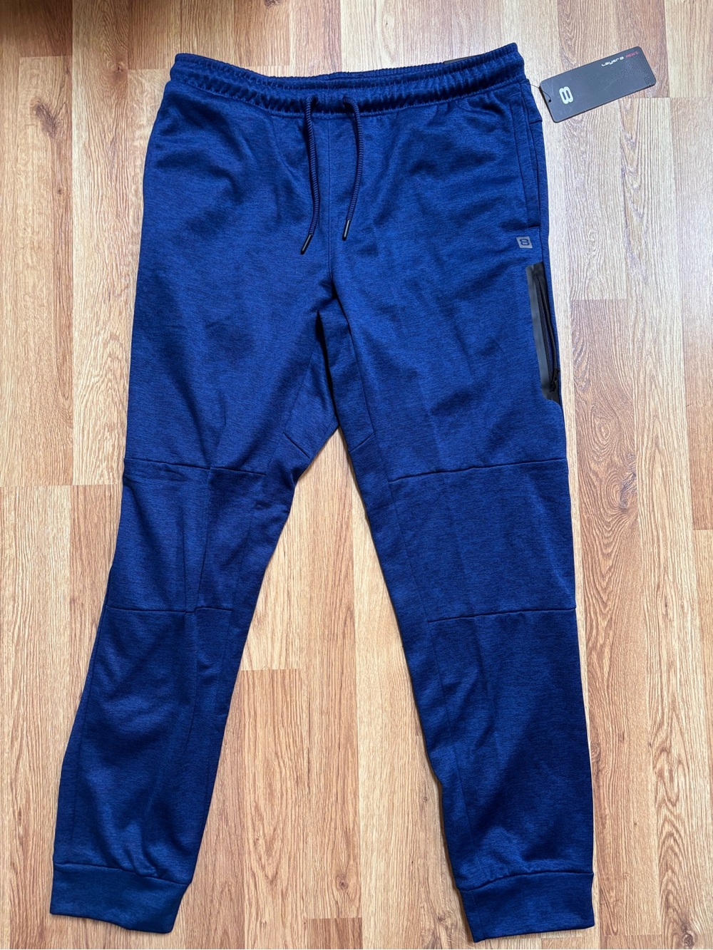 Layer 8 Blue Fleece Lined Drawstring Joggers Men’s Medium